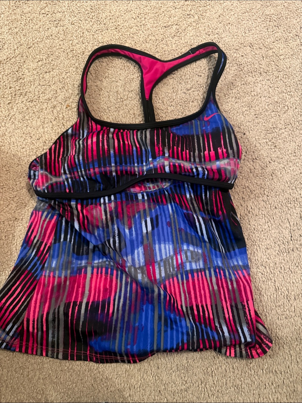 Nike Pink & Blue Printed Racerback Muscle Tank